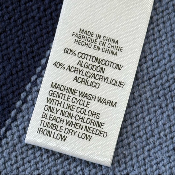 IZOD Navy & Light Blue Striped Short Sleeve Open Cardigan Sweater Women’s PM EUC - Picture 7 of 10